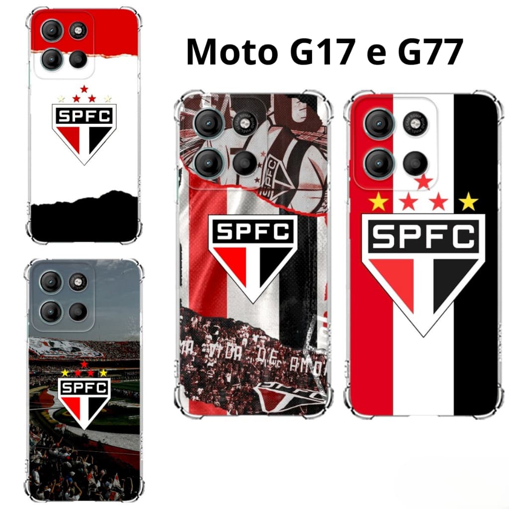 Moto G17 e G77 Capa Inspirada no Tricolor Capinha Case TPU Time São Paulo SPFC