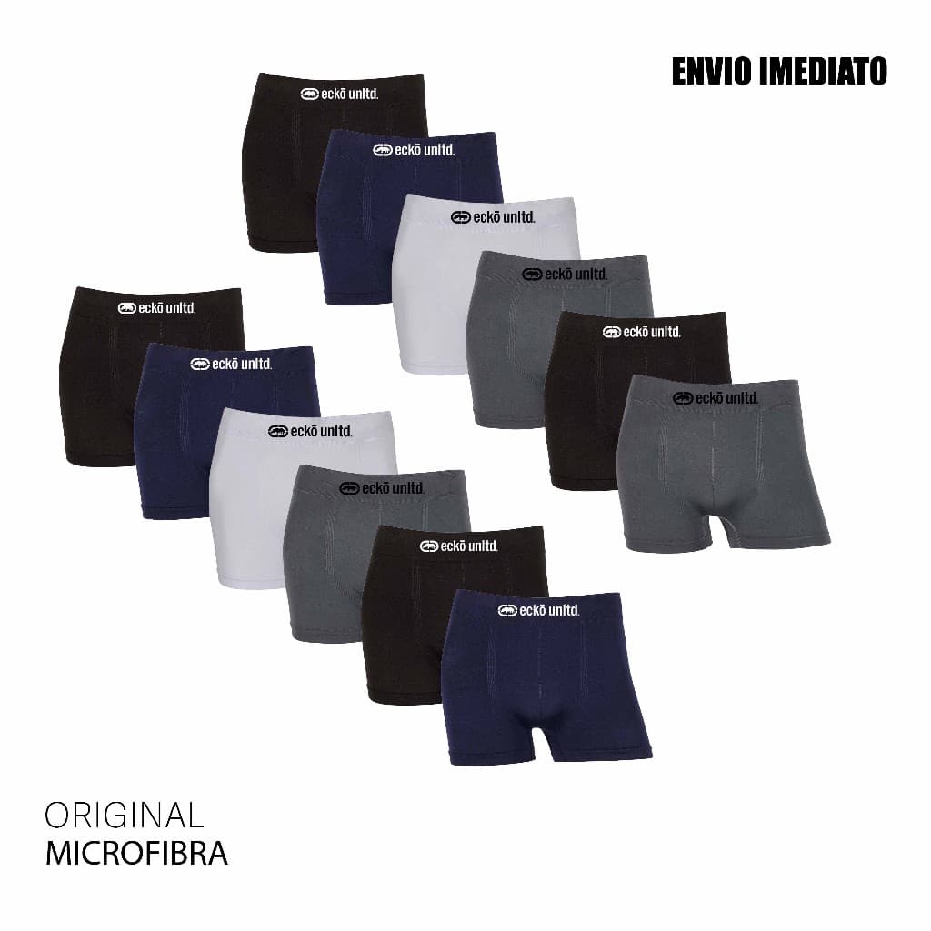 Kit 6 ou 12 cuecas boxer microfibra Original marca Ecko Sem Costura