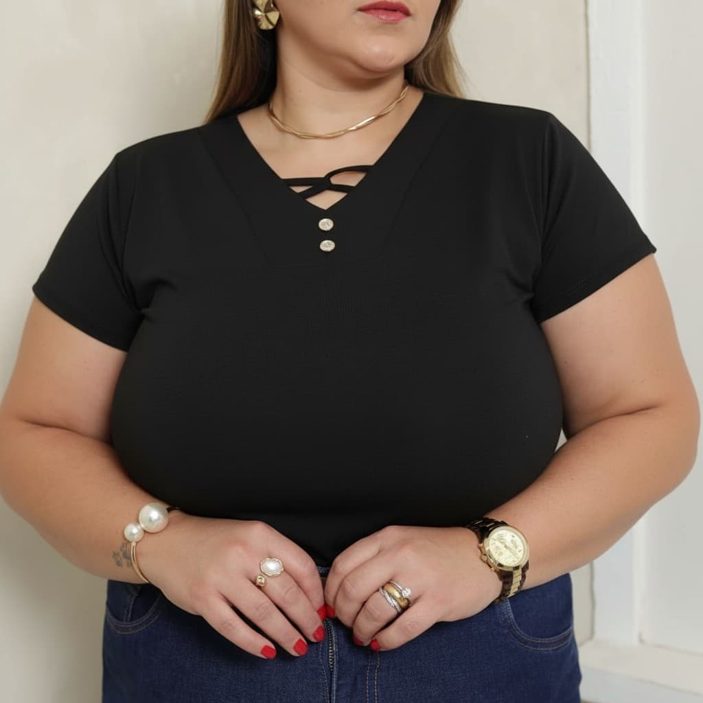 Blusa Feminina Plus Size  Casual Primavera