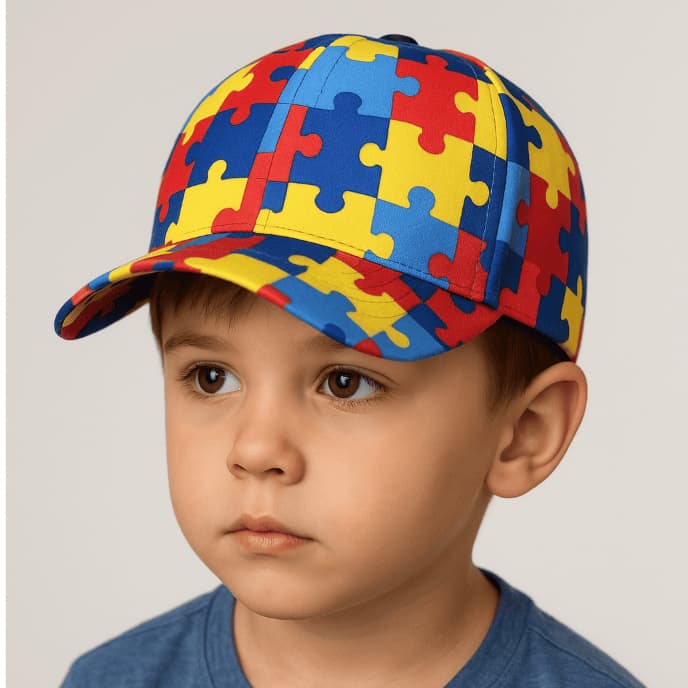 Boné Infantil Autismo Crianças Ajustável 1 até 5 Anos Movimento Apoio