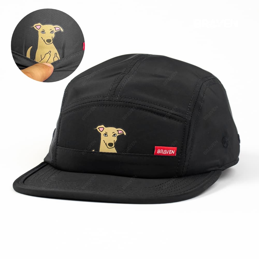 Boné 5 five panel - Dog Cachorro Caramelo - Tecido importado - Repelente a Água - Original Braven
