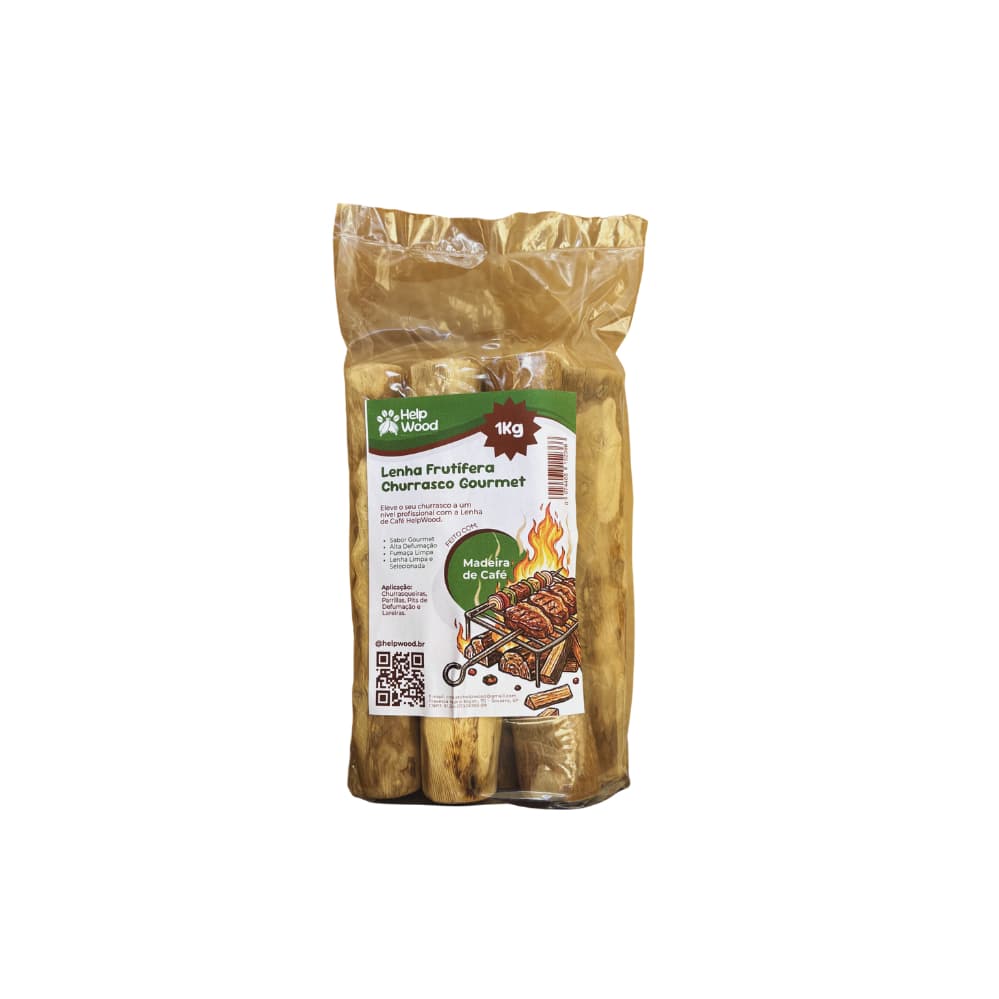 Lenha  Frutifera Café para Churrasco Alta Defumação Gourmet 1KG / 2KG / 3KG