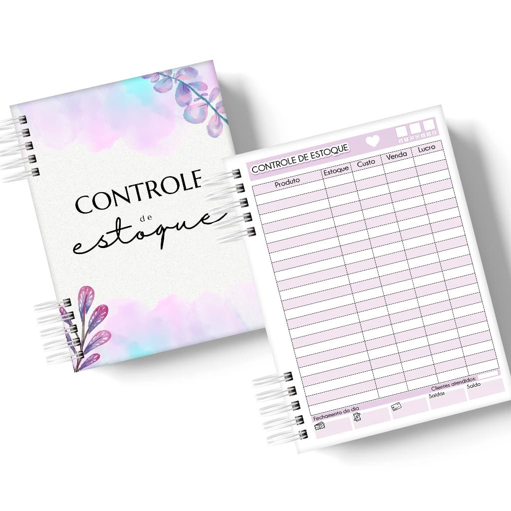 Caderno de Controle de Estoque Lilás (refP92)