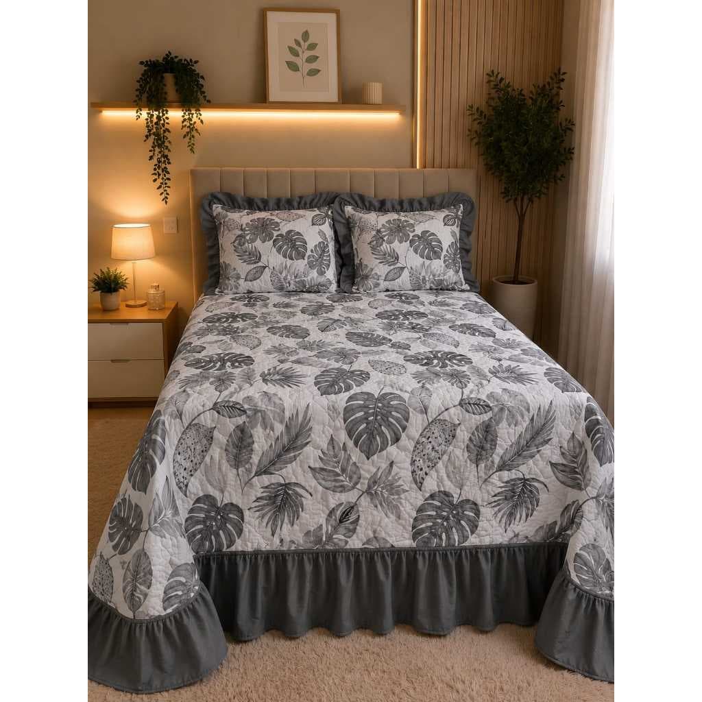Cobre Leito Queen Bella Floral 3 Peças Luxo Micro Percal