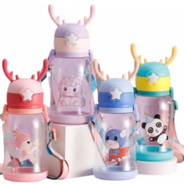 Garrafa Infantil 600ml com Alça Ajustável para Crianças