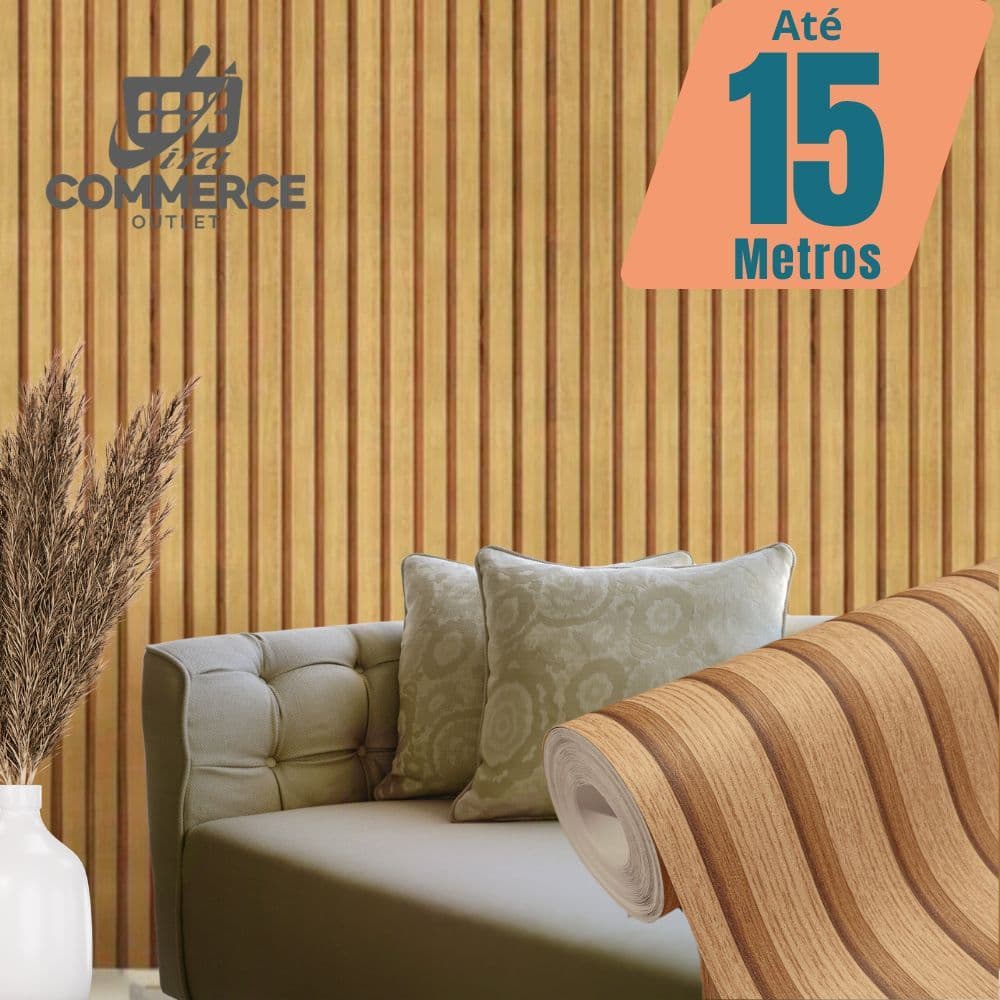Papel de Parede Ripado Claro Texturizado PREMIUM Rolo 5 Metros Autoadesivo 3D Sala Quarto