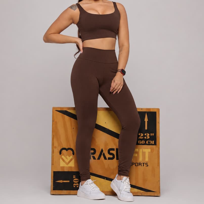 Conjunto De Academia Top e Calça Treino Tecido Premium Zero transparência