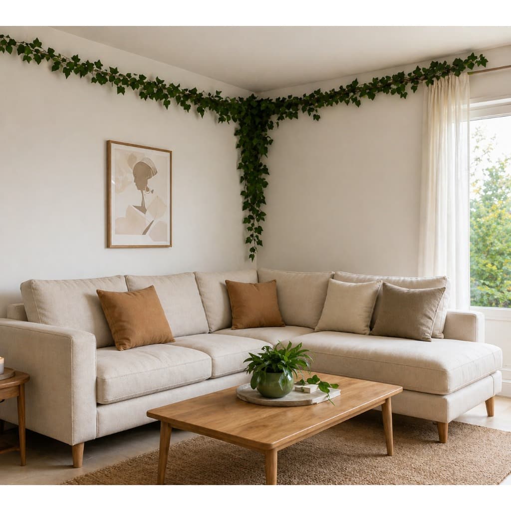 Folhagem Pendurada Artificial Planta Verde Para Decoração Parede