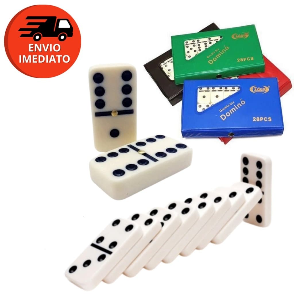 Jogo Dominó Osso 9mm Grande Profissional 28 Peças Cada Com Estojo Kit 04, 05 ou 08