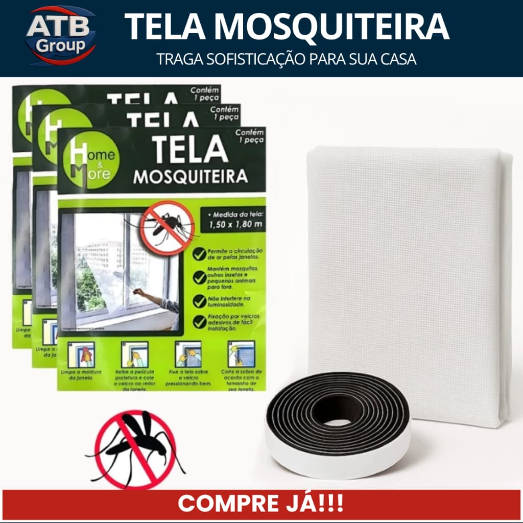 Tela Mosqueteira Contra Insetos Mosquito Com Velcro Fácil instalação (Super Promoção)