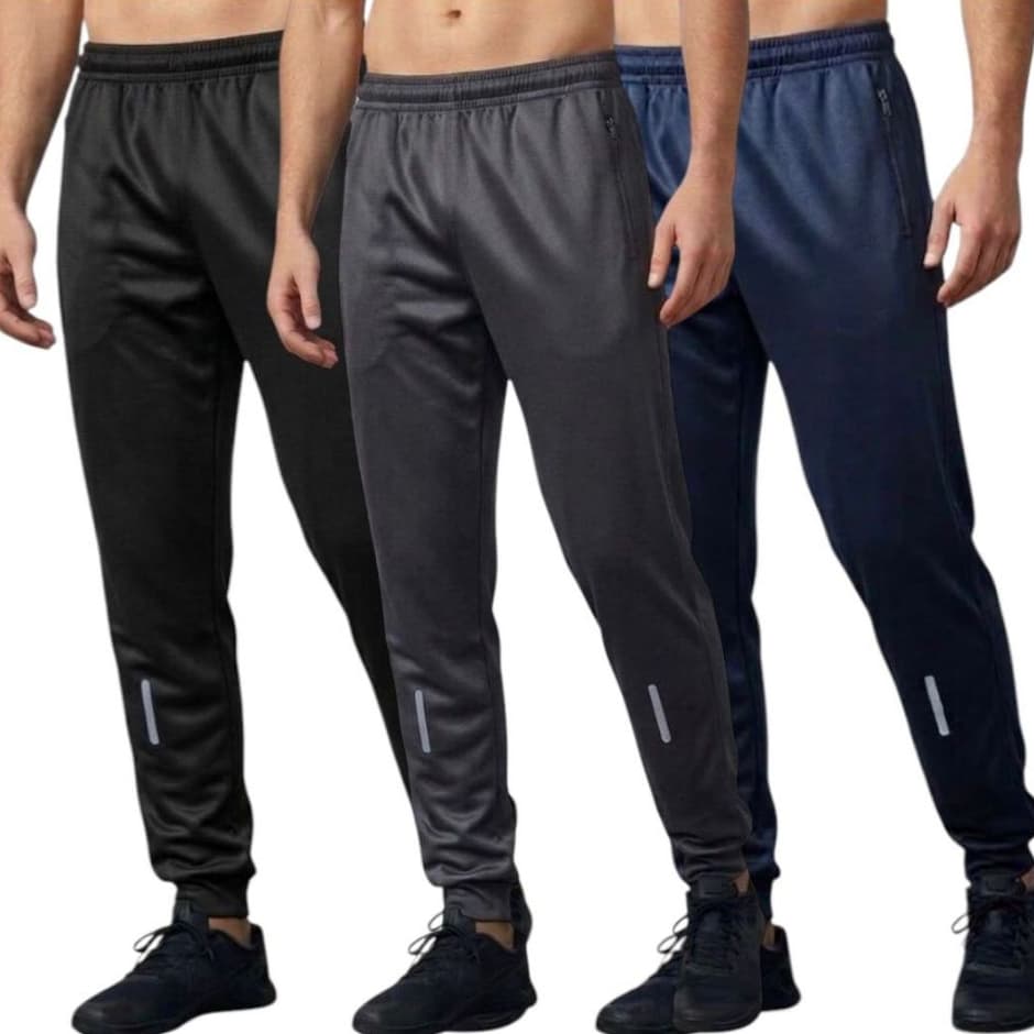 Kit 3 Calças Adulto Jogger  Premium Slim Fit Academia Masculina Adulta com Bolso Zíper Flanelada Inverno