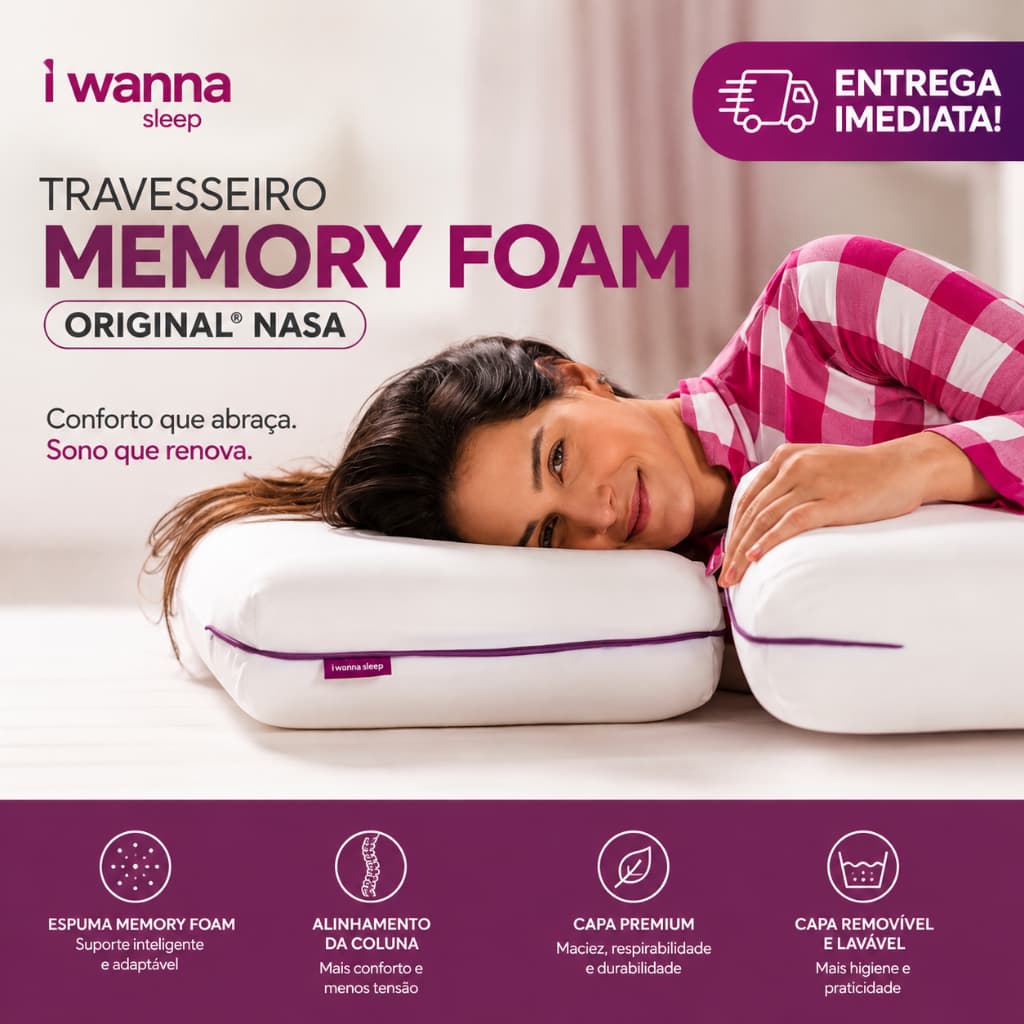 Travesseiro Memory Foam NASA I Wanna Sleep Original