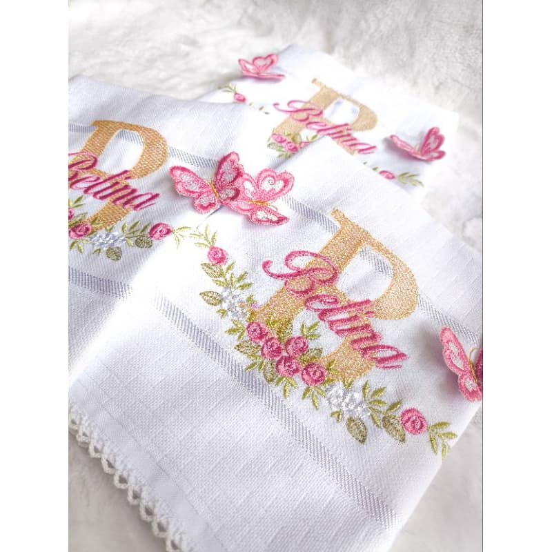 Kit Com 3 Fraldas de boca Premium (30x40 )Meninas