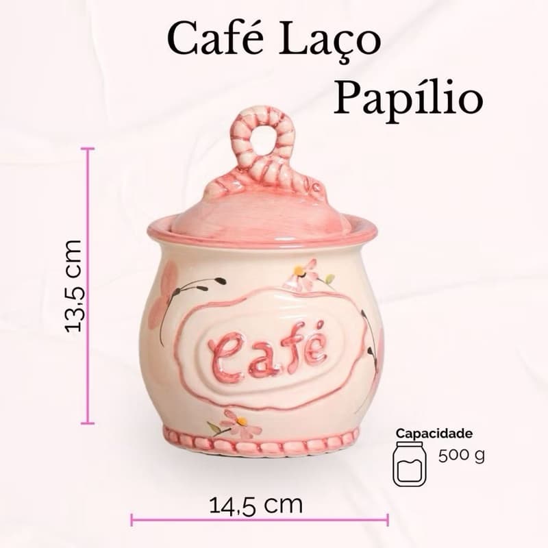 Pote de Café em Cerâmica Artesanal Pintado à Mão Cozinha, Decoração e Mantimentos