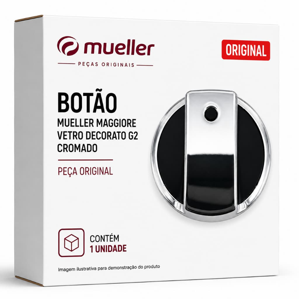 Botão Mueller Maggiore Vetro Decorato G2 Cromado 1 Unidade