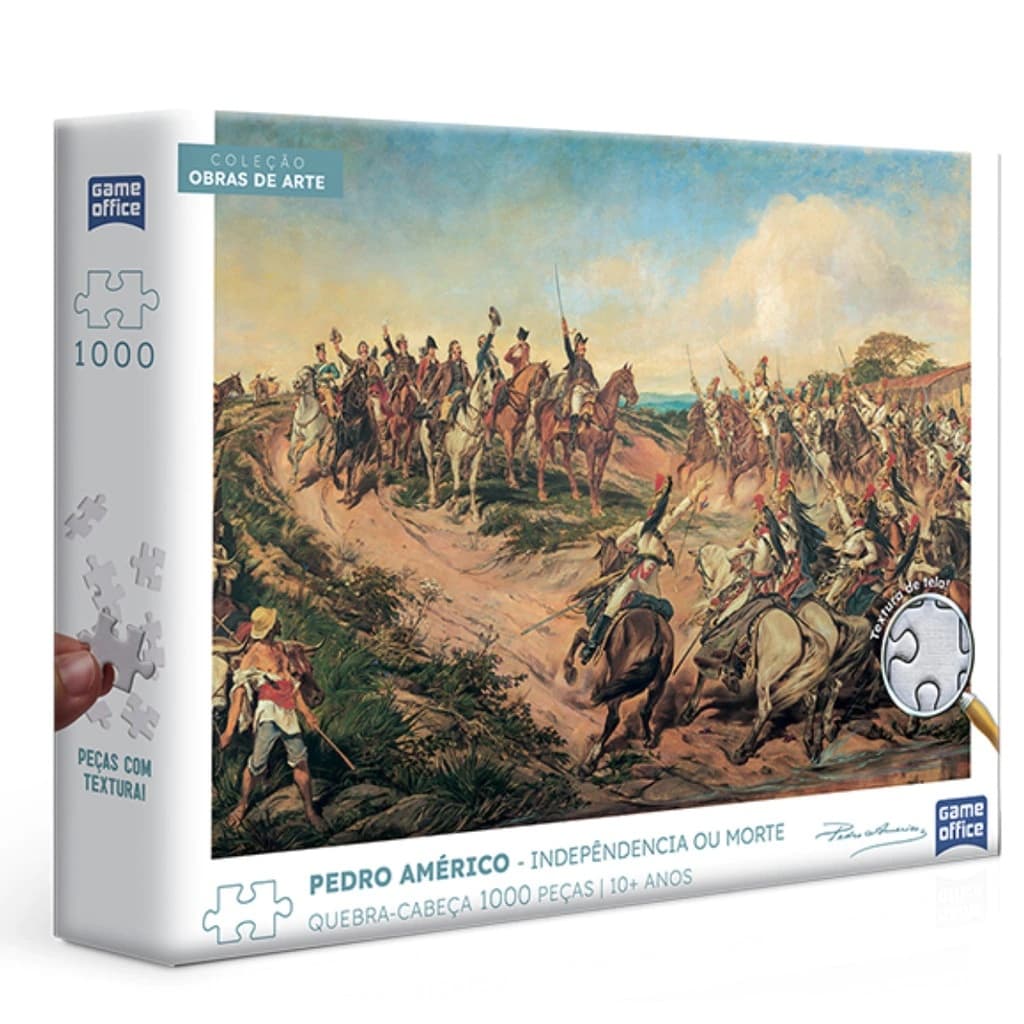 QUEBRA CABEÇA INDEPENDÊNCIA OU MORTE PEDRO AMÉRICO 1000 PEÇAS TOYSTER PUZZLE OBRA ARTE CAVALO BRASIL