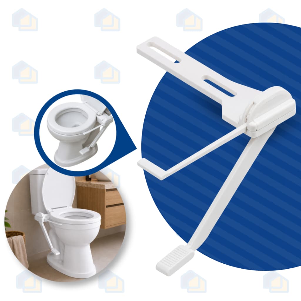 Levantador de Assento Sanitário com Pedal Higiênico Sem Uso das Mãos Branco Meu Ape
