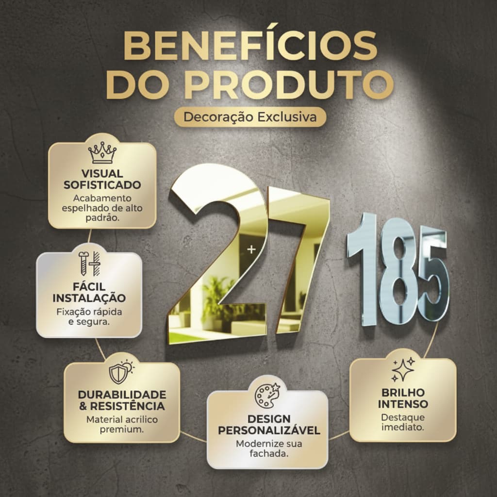 Número Residencial em Acrílico  Personalizado