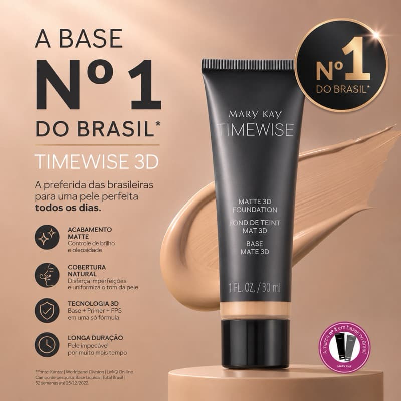 Base Matte MK Original – Alta Cobertura | Longa Duração | Nº1 no Brasil | Validade 2028