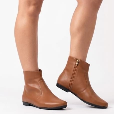 Bota Feminina Botinha Cano Curto Baixo Coturno Feminino Calce Fácil Resistente Confortável