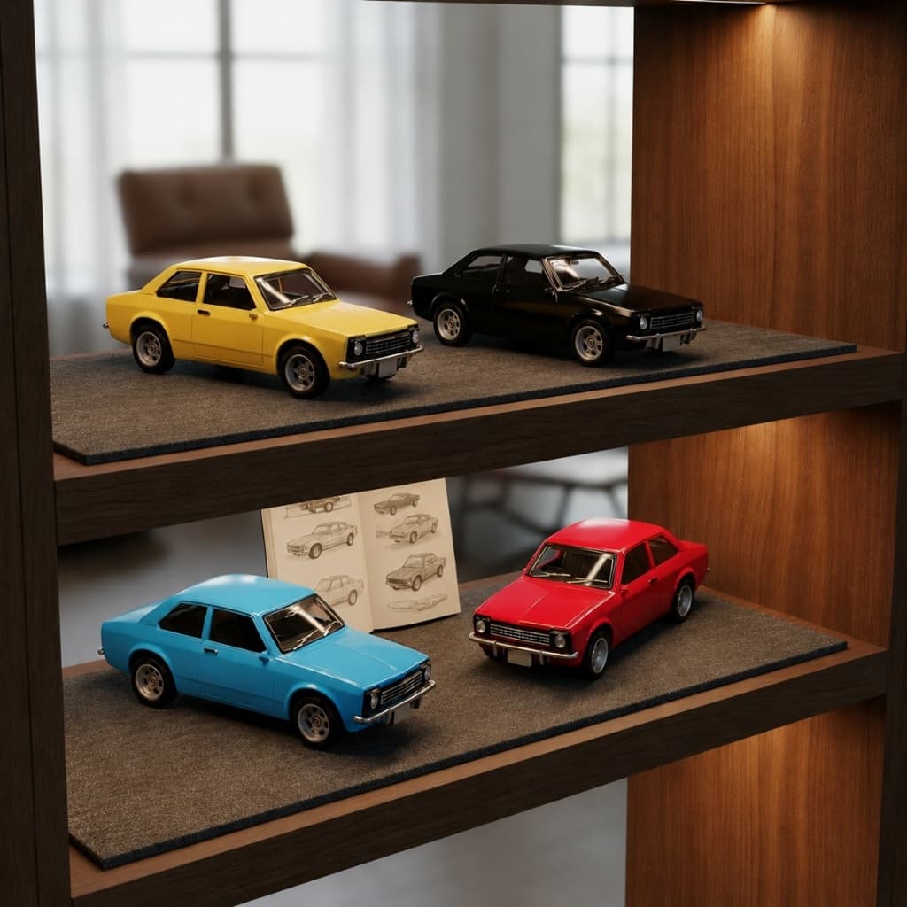 Miniatura Clássica Chevrolet Chevette Tubarão 1975 Escala 1:64 com Rodas Livres e Pneus de Borracha