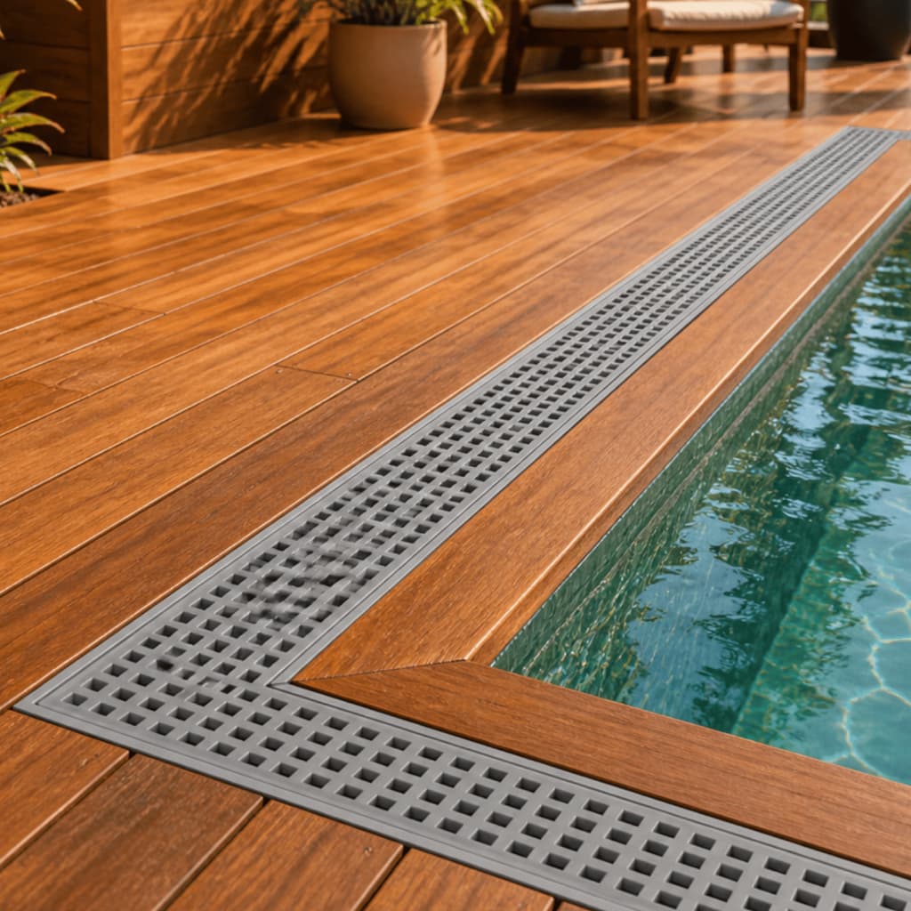 Ralo linear com porta grelha Suporte 10cm largura medidas 50/100/150 (10x50) Garagem Carro piscinas áreas externas