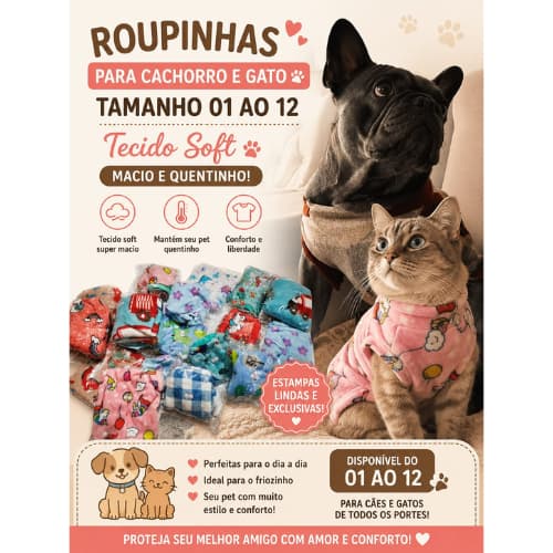 Moletom em Poliéster para Pet - Estampas Coloridas | Vários Tamanhos Disponíveis