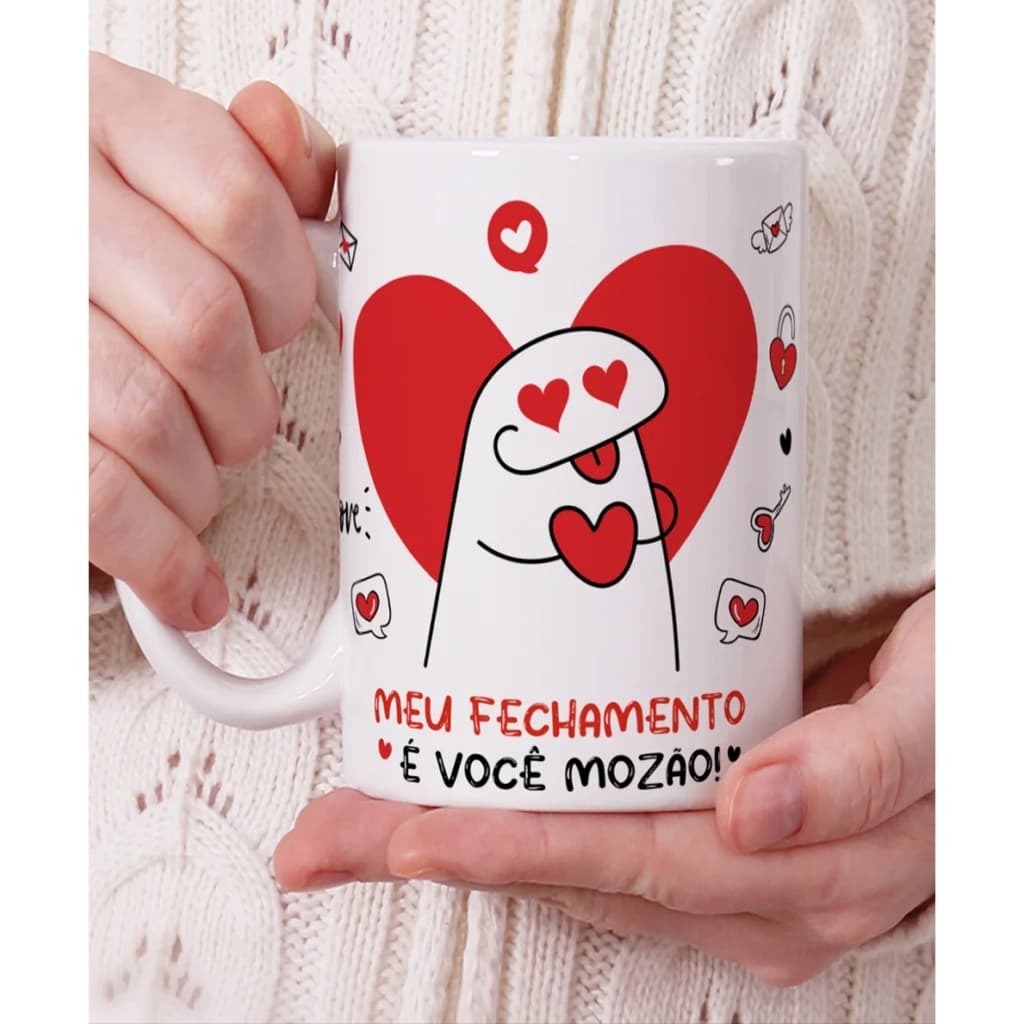 Caneca Dia dos Namorados Flork Frases Românticas Divertidas Acompanha Brinde Envio Imediato