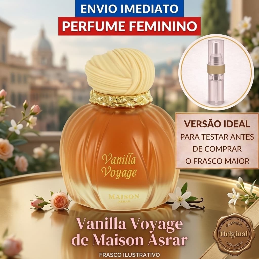 Perfume feminino Vanilla Voyage Maison Asrar GOURMAND BAUNILHA DOCE SOFISTICADA CARAMELO FASCINANTE