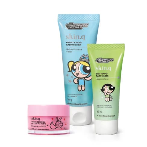 Combo Meninas Super Poderosas:Gel de Limpeza Facial + Hidratante Facial  + Hidratante Labial
