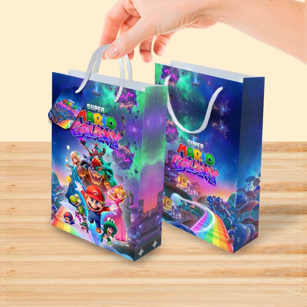 Sacolinha Mario Galaxy Lembrancinha Festa Aniversário