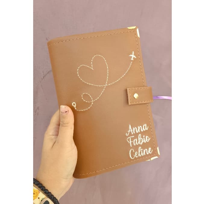 Carteira Porta Passaporte Personalizado Família Para 4 Passaportes Carteira Viagem Com Botão