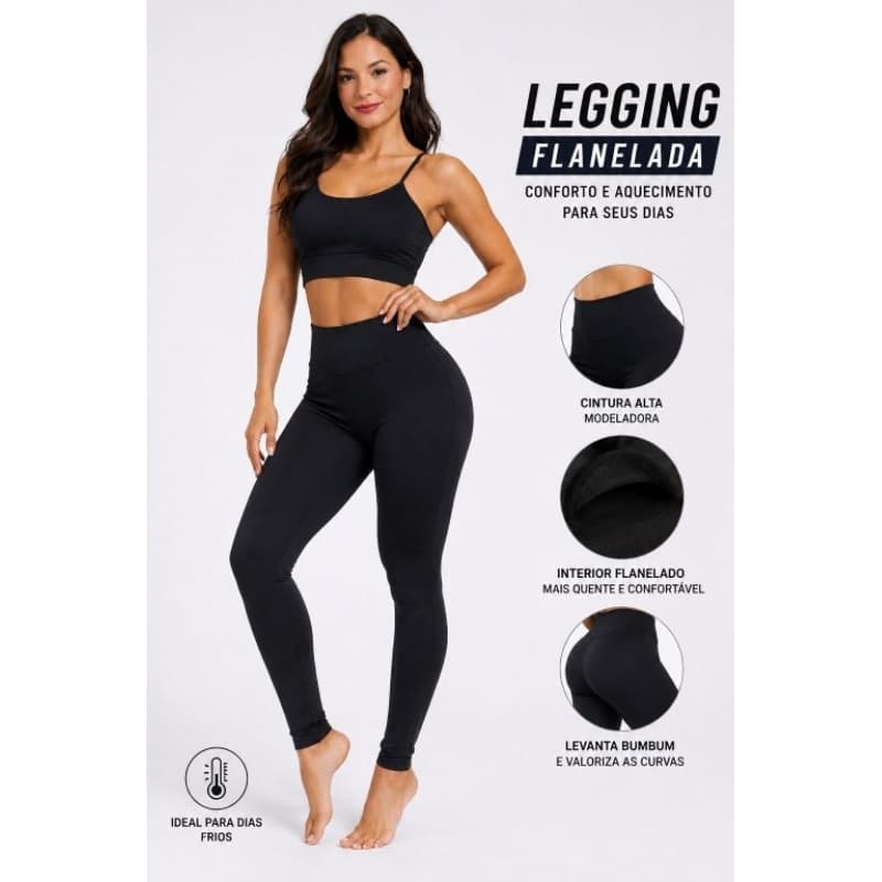Legging Flanelada Térmica Treino Fitness