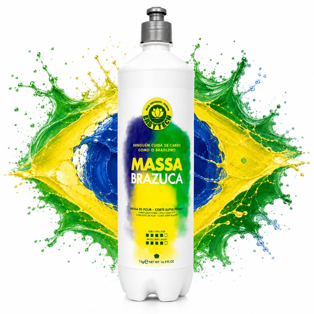 Massa De Polir Brazuca Easytech Corte Pesado Sem Pó Alto Rendimento Para Polimento Automotivo 1kg