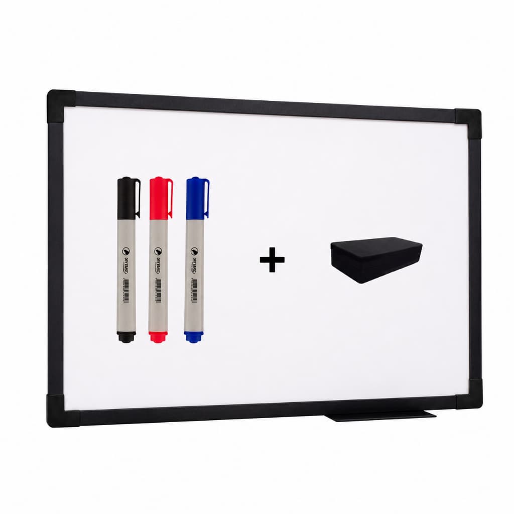 Quadro Lousa Branco UV Soft Colors 80X60 Moldura Preta Stalo