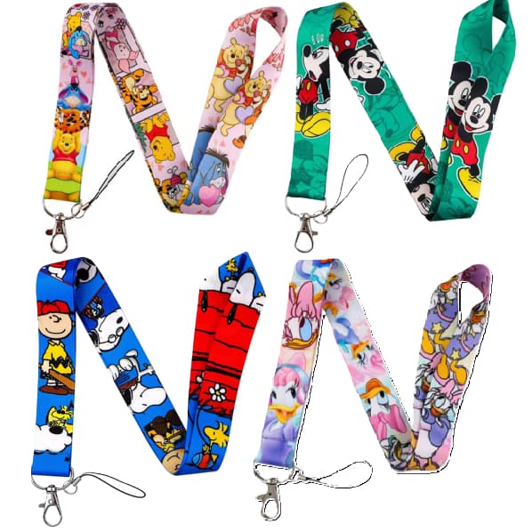 Cordão de Crachá / Porta Crachá / Cordão Identificação / Lanyard Snoopy Mickey Margarida Pooh
