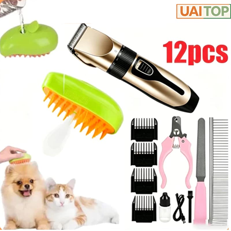 Kit 12 Tosador e Escova para Pets de Pelo Longo - Frescor, Higiene e Limpeza para Cães e Gatos