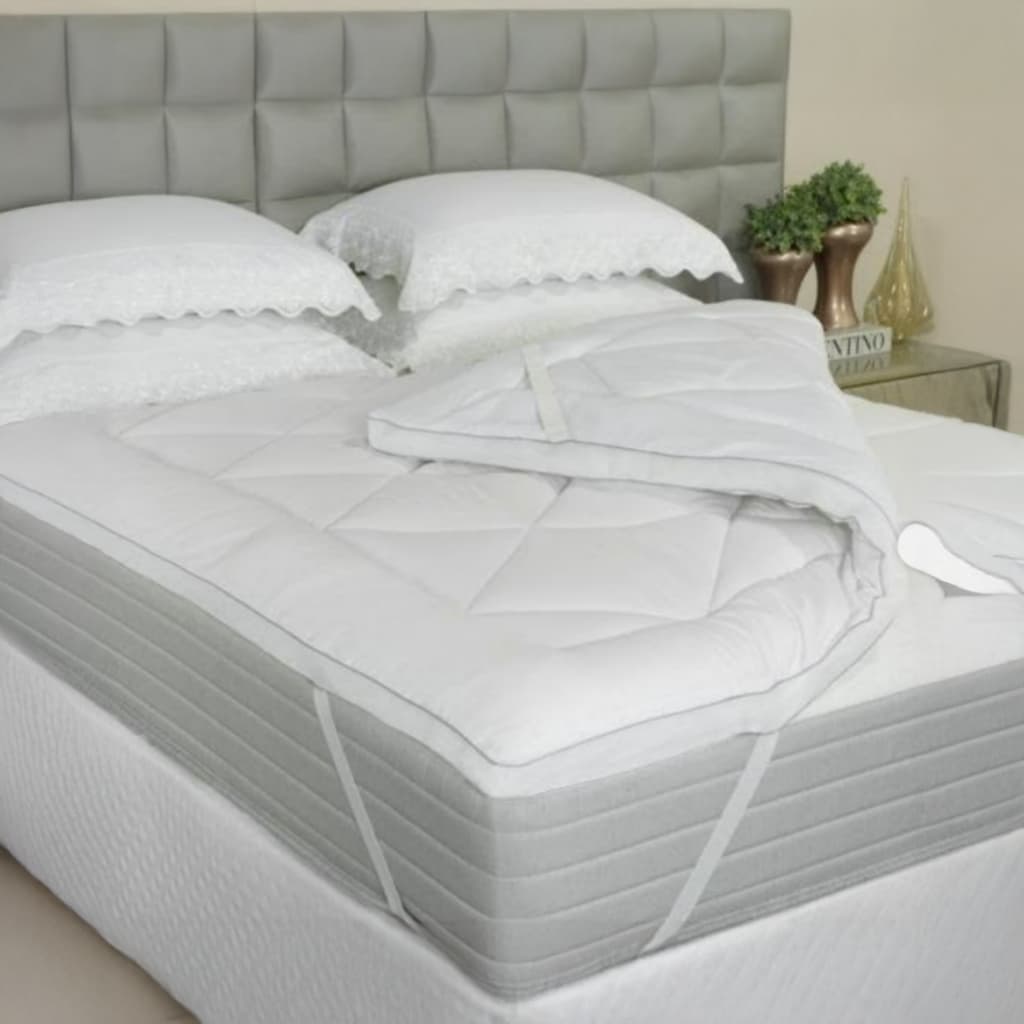 Pillow Top Cama Colchão Solteiro Casal Queen King La Plume Plus 6cm Elástico Branco Macio Grosso