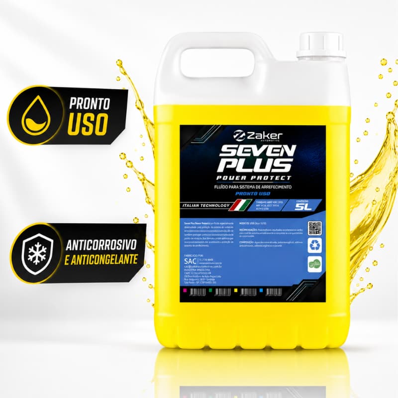Aditivo Para Radiador 5L Universal Carro Moto Zaker Amarelo Pronto Para Uso