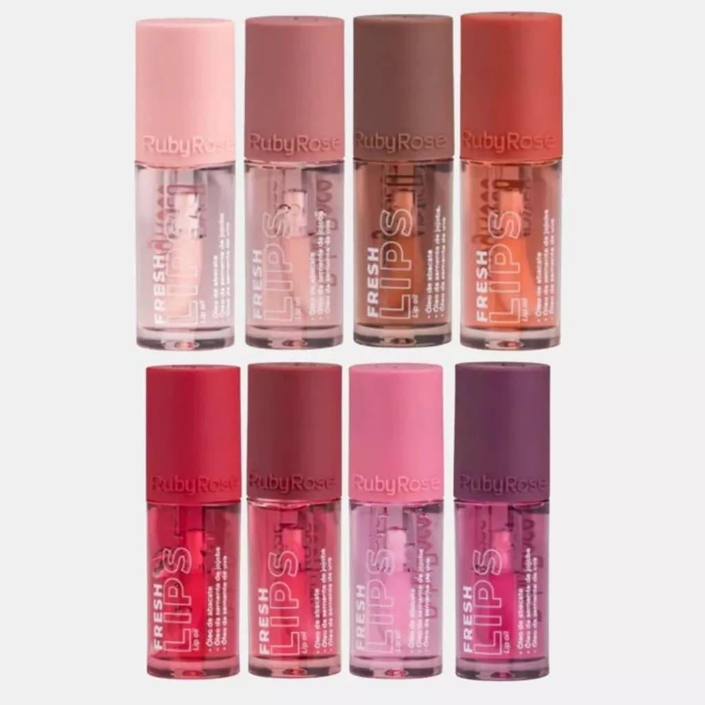 Lip Oil Labial Fresh Lips Hidratante Linha Rosa Ruby Rose HBL6526