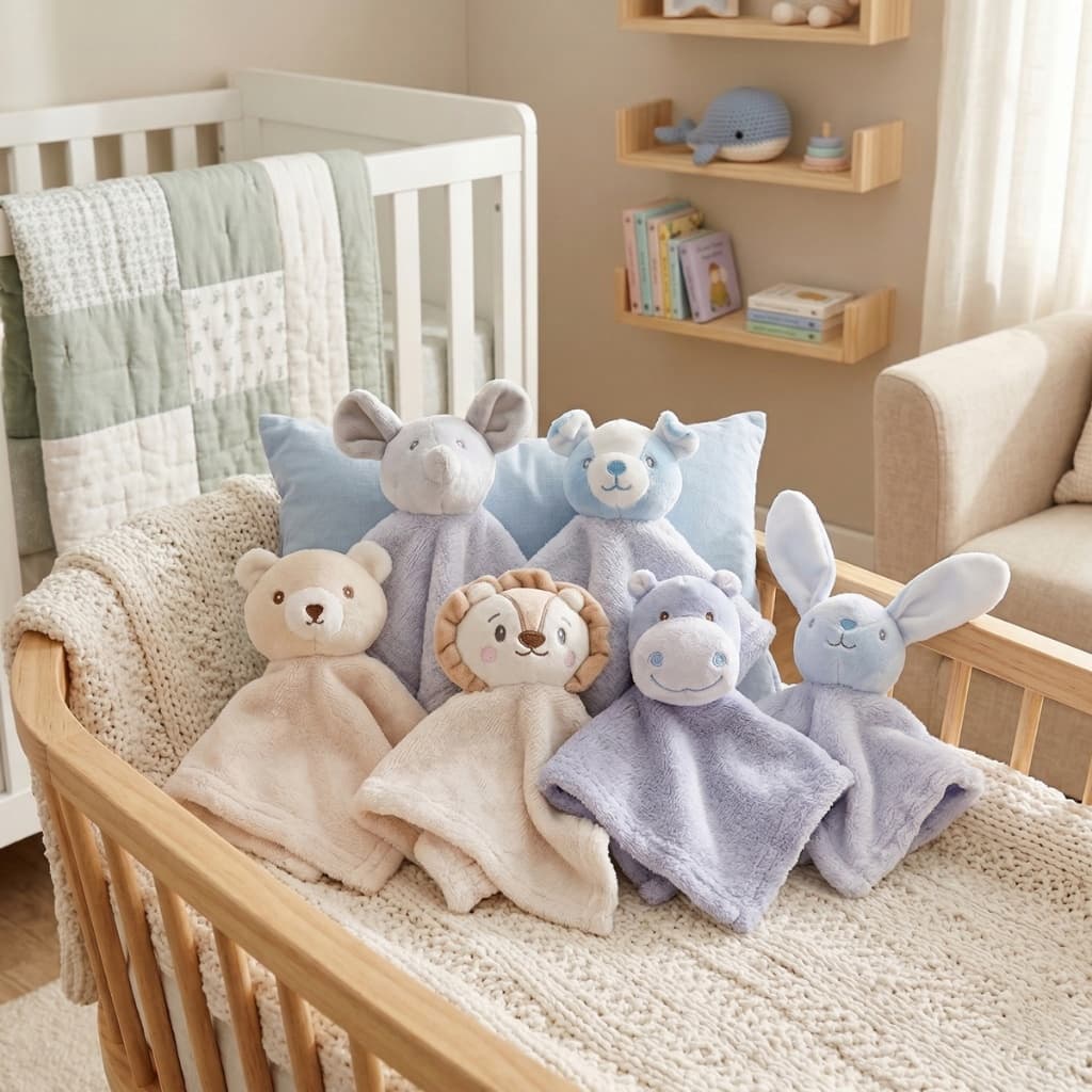 Naninha bichinhos em plush Fofinha quentinha soninho bebê menino menina 27cm x 27cm
