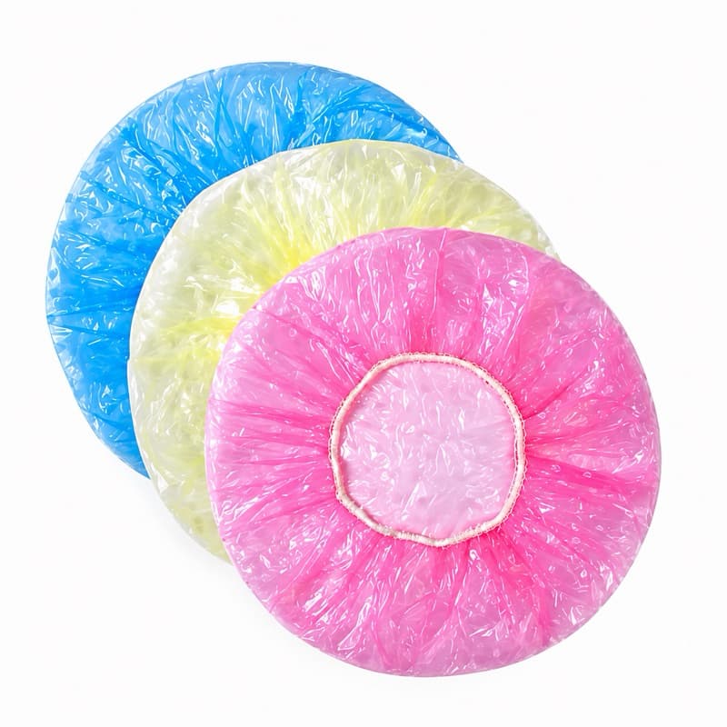 Kit 6 Toucas De Banho Plástico Reutilizável à Prova D'água C/ Elástico - Tintura e Hidratação para seu cabelo