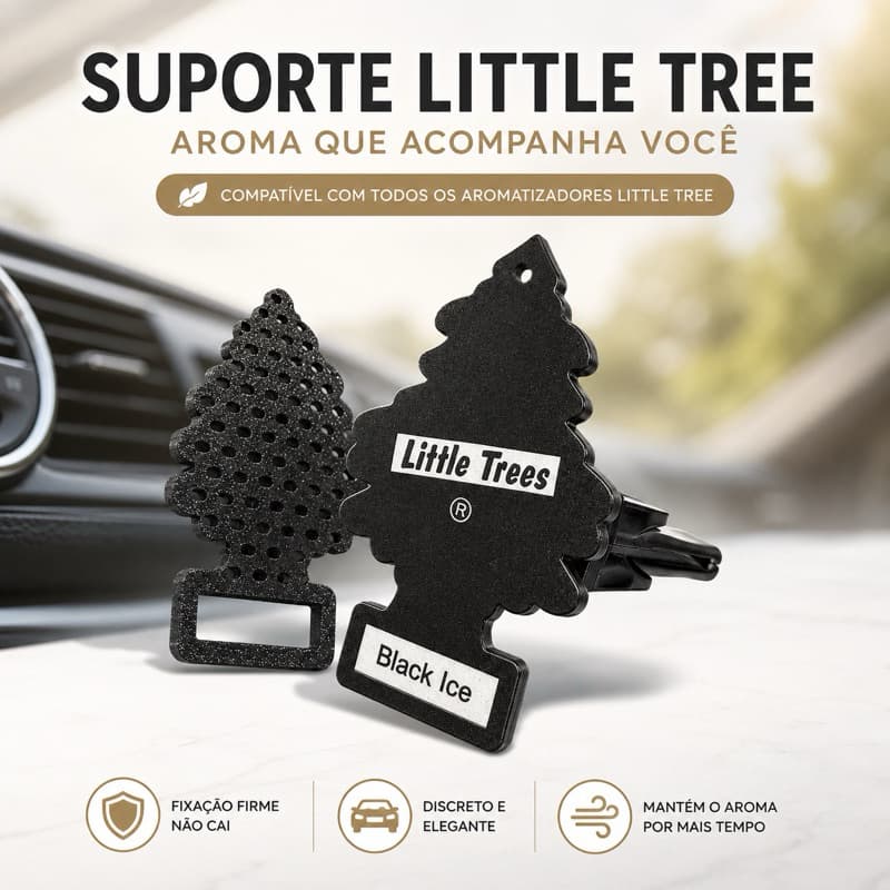 Suporte para Aromatizador Little Tree – Fixação no Quebra-Sol