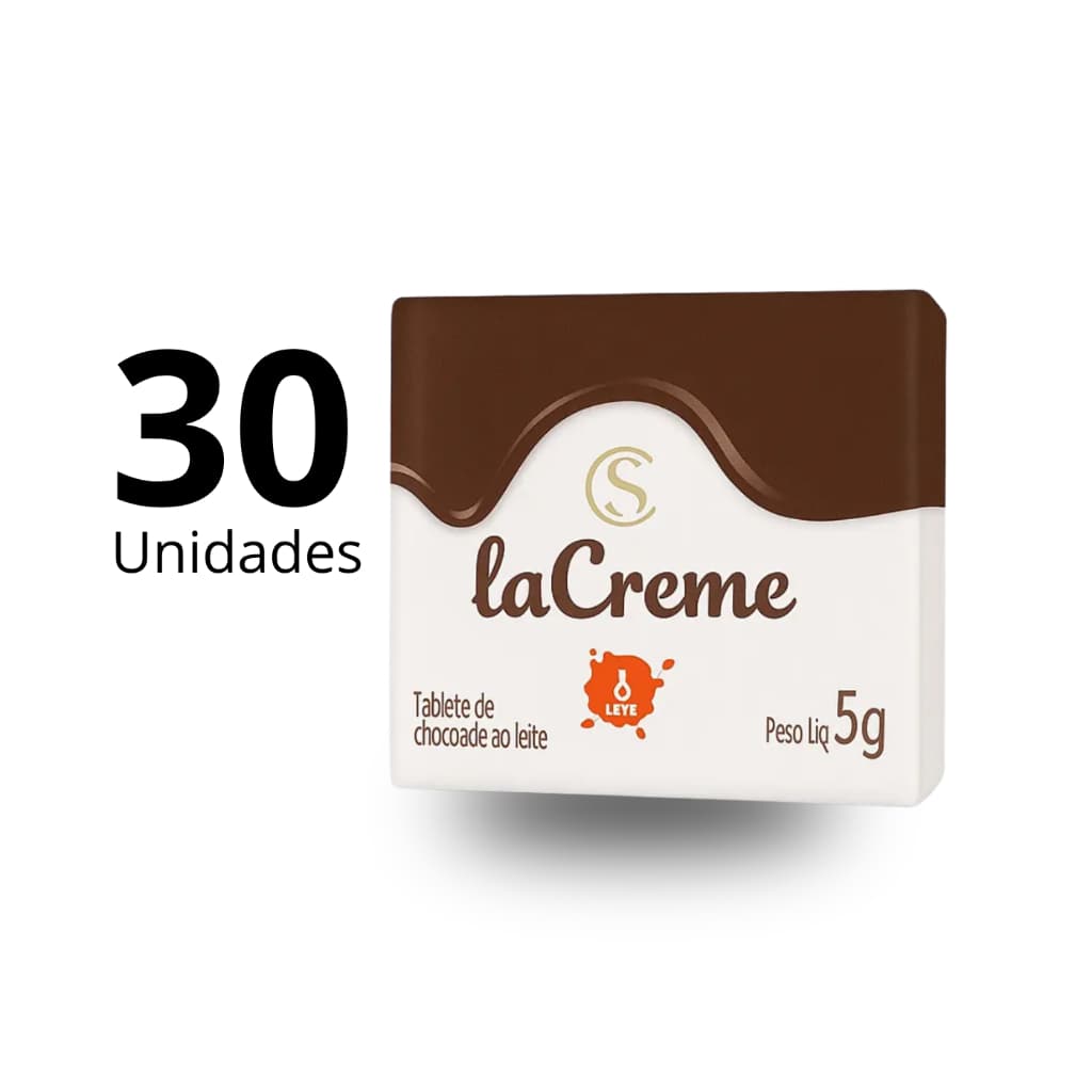 30 Chocolate Cacau Show Mini tablete - La Creme Ao Leite 5 G Lembrancinha Presentes