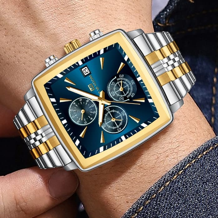 VAVAVOOM 2951 Original Luxury Men's Watch Functional Calendar Stainless Steel Strap With Box