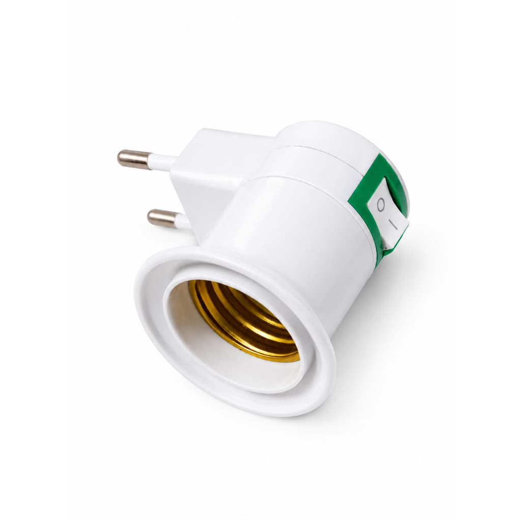 Kit 2 Adaptador de tomada para lâmpada soquete E27 bocal com liga e desliga BIVOLT