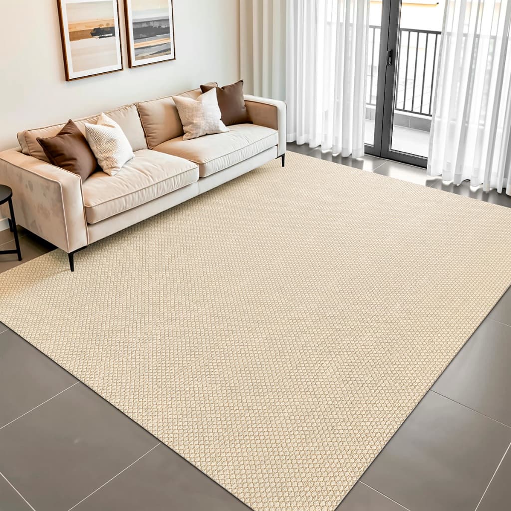 Tapete Sala Sisal Antiderrapante 2,00x3,00 Grande Rústico Decorativo Artesanal de Tear Areia Bege