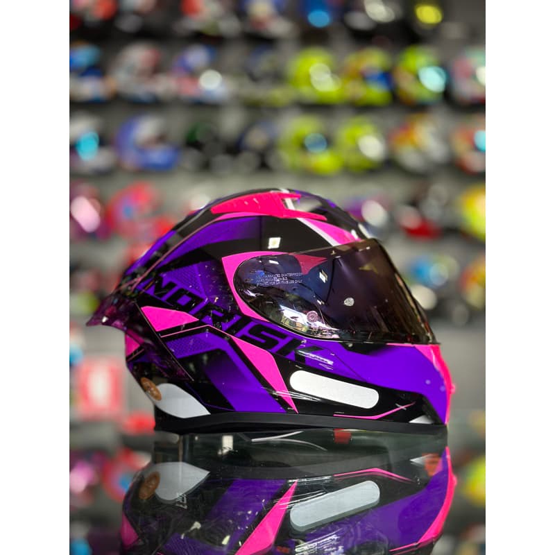 CAPACETE NORISK FLOW PULSE ROXO ( 2 VISEIRAS )