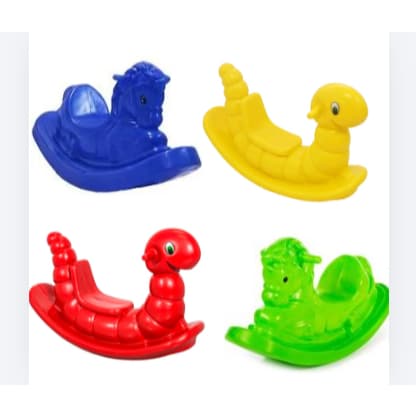 Kit Playground Infantil 4 Gangorras Coloridas – 2 Cavalos + 2 Nhocas