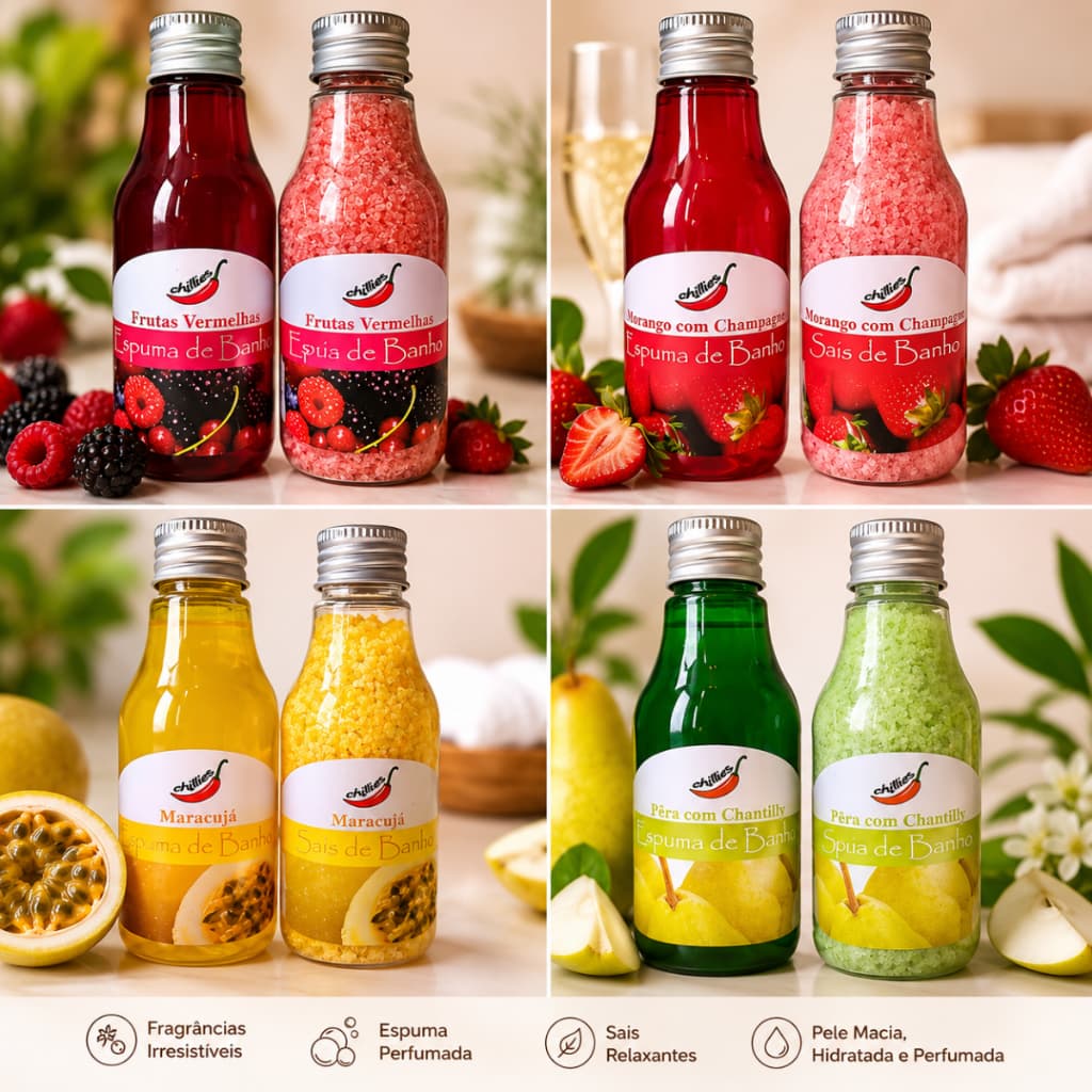 Kit Sais de Banho Espuma para Banheira e Hidromassagem Chillies -